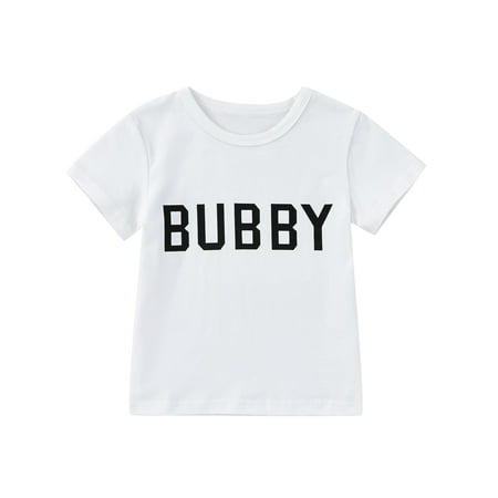 

LisenraIn Baby Boy Short Sleeve T Shirts Unisex Letter Print Casual Blouse Tee Girls Infant Summer Clothes