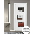 thumbnail image 7 of Solid French Pre-Hung Door Opaque Glass / Sete 6999 White Silk with Mirror / Single Regular Panel Frame Handle / Bathroom Bedroom Modern Doors -42" x 80", 7 of 7