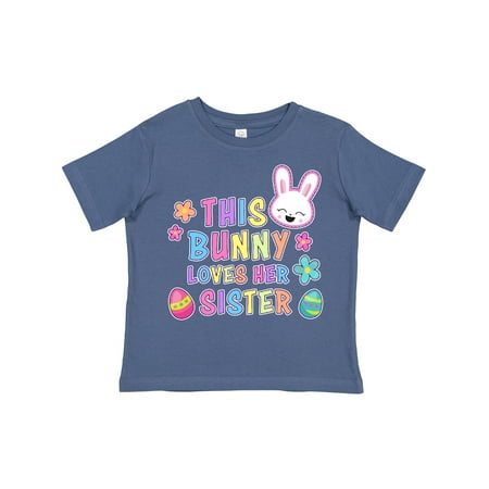 

Inktastic This Bunny Loves Her Sister with Bunny Face and Flowers Gift Toddler Toddler Girl T-Shirt