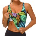 thumbnail image 3 of Pofeuu Hippie Style Print Sports Bra for Women Sexy Vest Yoga Running Gym Fitness Crop Bras Tops-XX-Large, 3 of 8