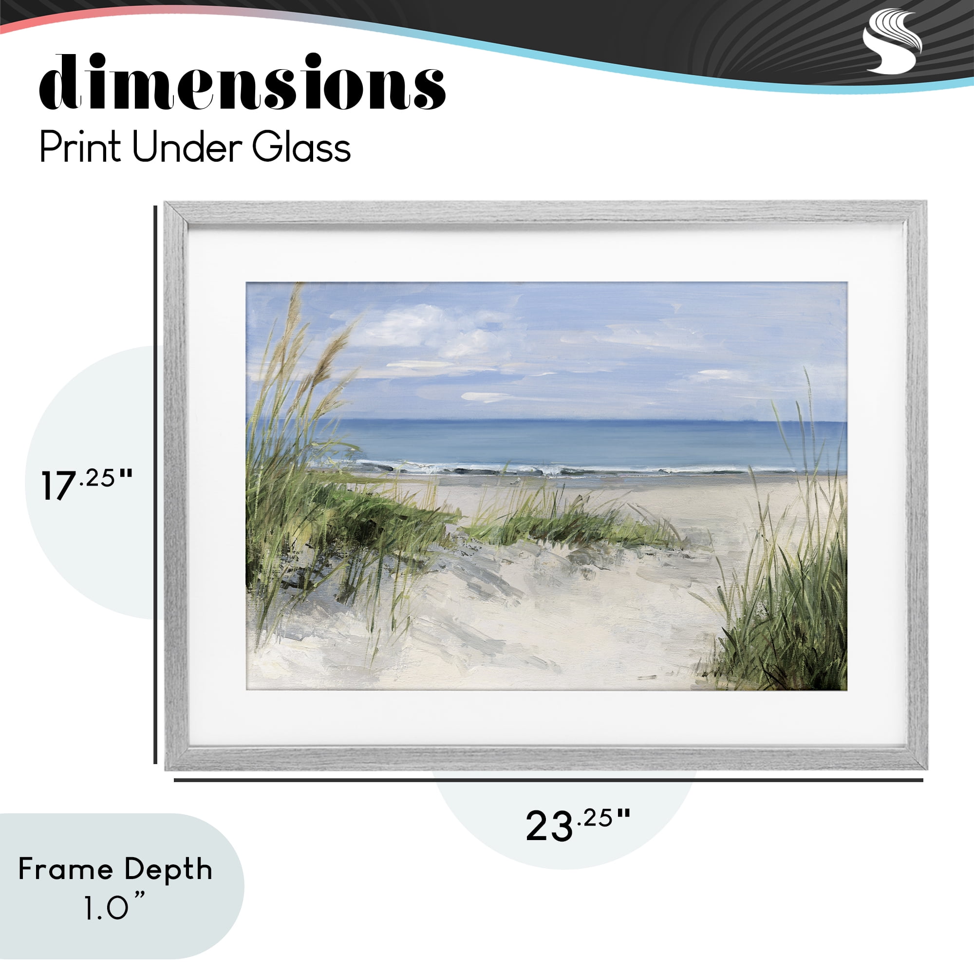 Stupell Industries Tall Grasses by Beach Coast Gray Framed Print Under Glass, design by Sally Swatland