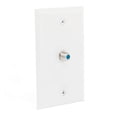 thumbnail image 1 of Plato de pared Perfect Vision Coaxial RG6 Keystone F81 Jack TV de cable blanco, 1 of 5