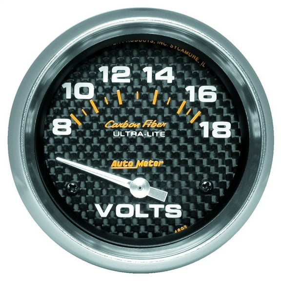 Auto Meter 4891 Carbon Fiber Electric Voltmeter Gauge2.625 in.