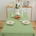 thumbnail image 2 of Textured Table Cloth Rectangle Tables 60×84 Inch Linen Tablecloth Waterproof Spill Proof and Wrinkle Free Table Cover for Dining Table, Kitchen, Parties and Holidays, Green, 2 of 6