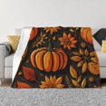 thumbnail image 1 of Balery Autumn Pumpkin Leaves Manta de Franela con Dibujo, Lujo Ultra Suave y Cálido, Antipelusa y Resistente a las Arrugas para Cama, Sofá, Camping -50"x40", 1 of 6