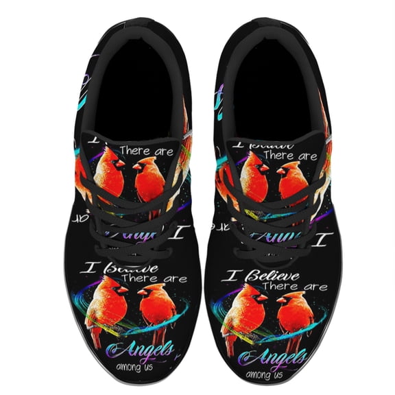 Cardinal I Believe There Are Angels Among Us Shoes Women's Fashion Sneakers Tennis Running Shoes for Men Women Black Size 3.5