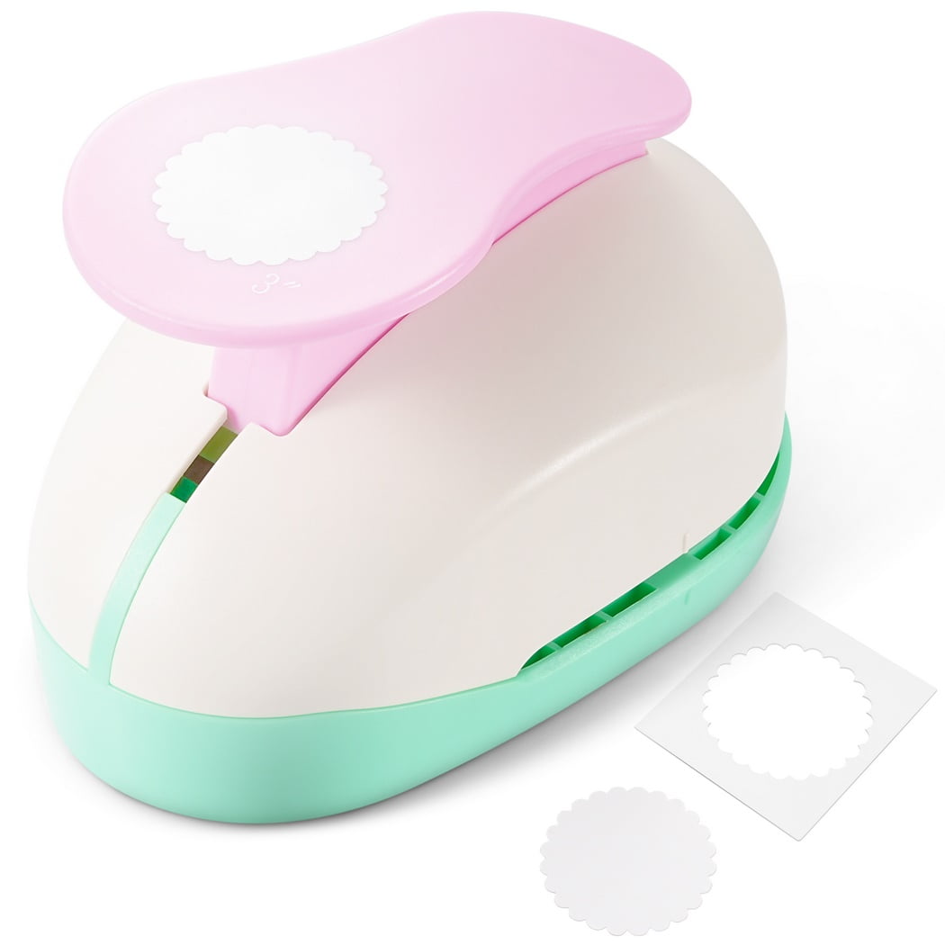 Craft Paper Punch, Circle Shape Lever Punch, Flower Shape Lever Action Craft Puncher for Paper