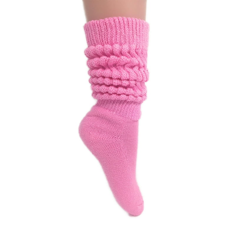 Extra Long Heavy Slouch Socks 2 Pairs Size 9-11 - White