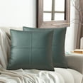 thumbnail image 3 of Taotanxi Faux Leather Throw Pillow Covers 18 X 18 Inches, Green#0899 Pillow Cover, Hand Stitched Leather Decorative Pillow Cover for Couch Sofa Bed Living Room Home Garden, 3 of 6