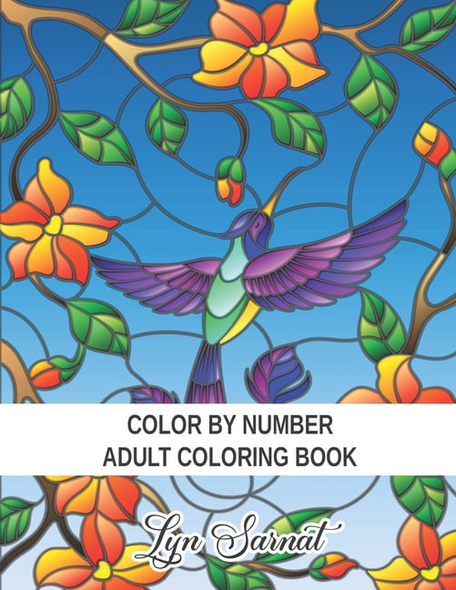 big color by numbers flowers book