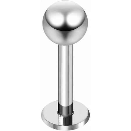 316L Surgical Steel 16 Gauge 6mm , 7mm , 8mm , 9mm , 10mm , 10mm , 12mm , 14mm Length Labret with 2mm , 2.5mm , 3mm , 4mm , 5mm Ball - Flat Back Lip Stud - Tragus Earring - Cartilage , Helix...[f536]