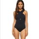 thumbnail image 4 of Traje de baño de una pieza sexy de color sólido con pecho cruzado que cubre el vientre y adelgaza el tamaño grande para mujer traje de baño bikini de talla grande, 4 of 5