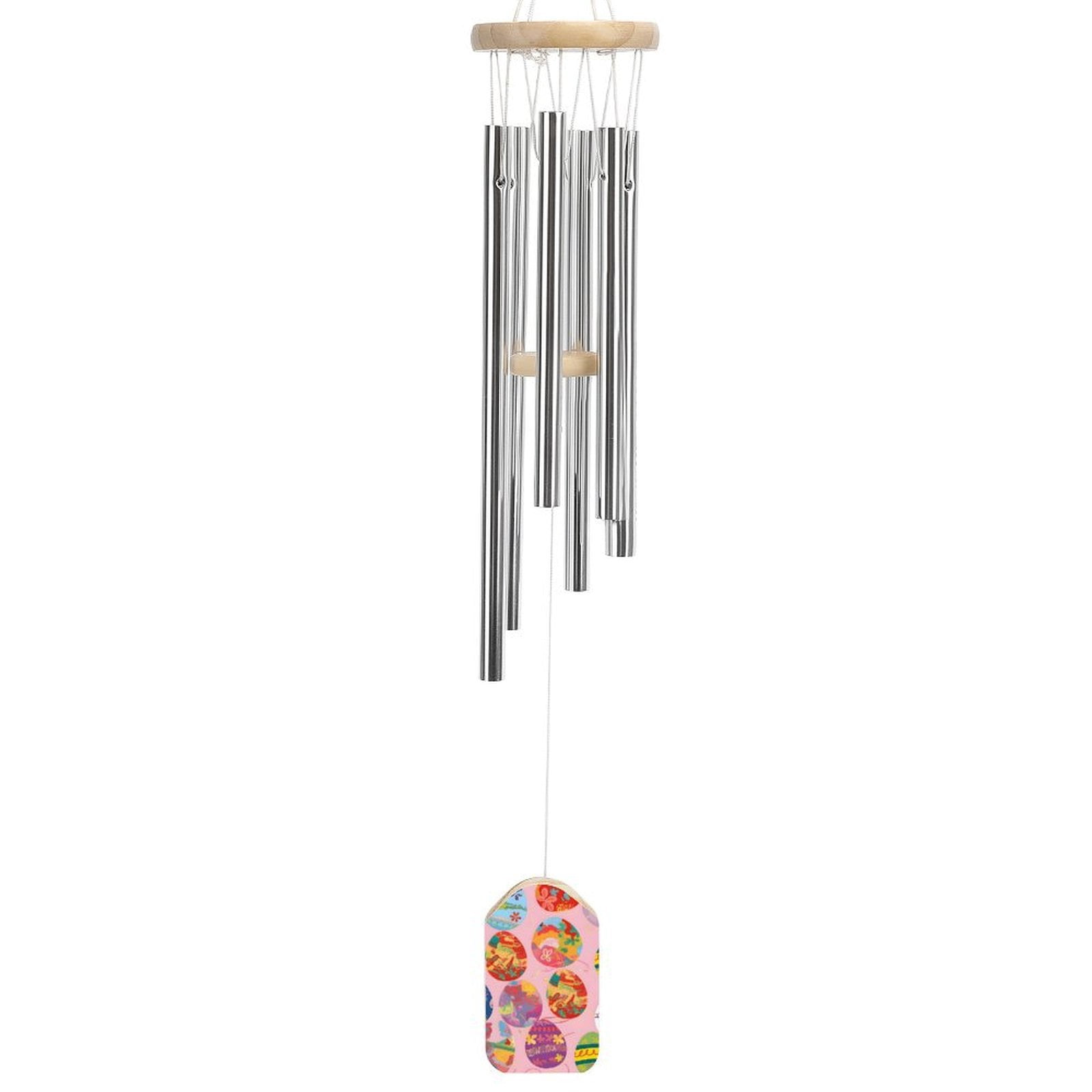 2.2×3.9in Nylon Rope Fixed 6 Aluminum Alloy Metal Tubes Clear Sound Wear Resistance Strong Durable Colorful Easter Eggs with Various Patterns