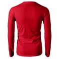thumbnail image 3 of H2H Mens Casual Slim Fit Long Sleeve V-neck T-Shirts Of Various Colors RED US L/Asia XL (KMTTL0374), 3 of 6