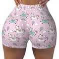 thumbnail image 2 of Balery Llama Unicorn and Rainbow Pantalones cortos de entrenamiento estampados para mujer, sin costuras, ajustados, para gimnasio, yoga, correr, deportes, ejercicio activo, fitness.-X-Large, 2 of 8