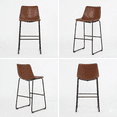 thumbnail image 2 of Set de 2 Bancos de bar Fluss camello Mobica de metal y piel para mesas altas o bar, con estilo moderno y minimalista, 100x55cm color café y negro, 2 of 7
