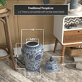 thumbnail image 5 of Red Lantern 18" Floral Blue & White Porcelain Temple Jar, 5 of 7