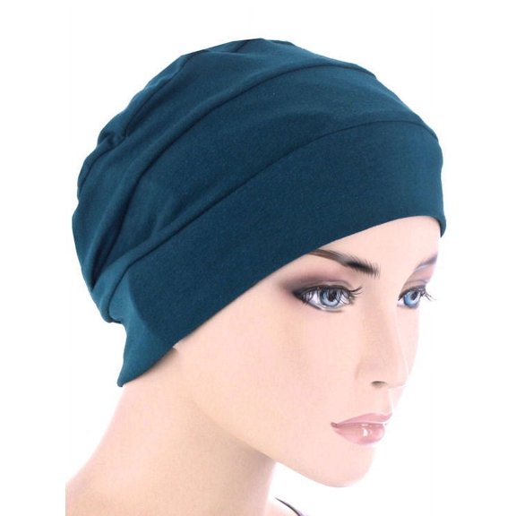 3-Seam Chemo Cloche Cap in Teal