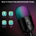 thumbnail image 5 of Zealsound Gaming Condenser Microphone with RGB Lights, Studio USB Mic for PC, Mac, iPhone, Plug & Play, Mute & Gain Control, Monitoring for Streaming, Podcasting, TikTok, YouTube, 5 of 8