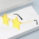thumbnail image 1 of Gafas de sol en forma de estrella de moda para hombres y mujeres, compras, viajes, tonos únicos, gafas sin marco, coloridas , AMARILLO, 1 of 7