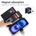 thumbnail image 4 of 2 in 1 Wallet Case for Apple iPhone XS Max, Detachable Magnetic Back Cover Cards Slots Zipper Pocket Ring Holder Magnetic Closure Protective Drop Proof Case Cover for Women Men,Black, 4 of 11