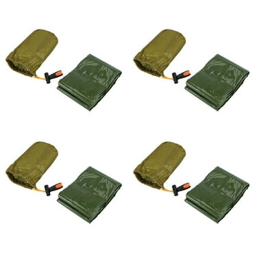 4X Emergency Sleeping Bag Bivy Sack with Whistle Outdoor Survival Sleeping Bag Thermal Blanket for Camping Backpacking
