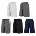 thumbnail image 3 of 5 Pack: Mens Moisture Wicking Athletic Basketball & Gym Workout Shorts with Pockets Multipack, Sizes up to 3XL, 3 of 12