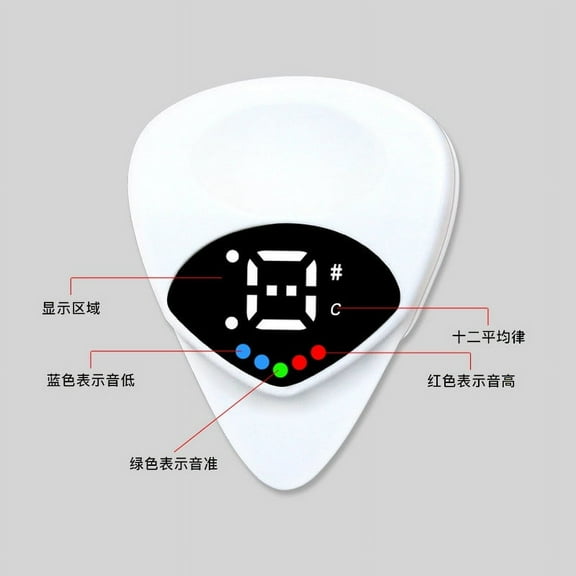 Clip-On Guitar & Ukulele Tuner with Pick | 12-Tone Equal Temperament | LCD Display | Quick Tuning | Portable 2-in-1 Design | Battery Replaceable | for Musicians & Beginners