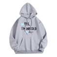 thumbnail image 3 of XAOFW Letter Print Pullover Hoodies For Women Long Sleeve Casual Hooded Sweatshirt Oversized Soft Cozy Streetwear Stylish Tops XXL, 3 of 4