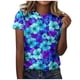 thumbnail image 1 of Moda mujer cuello redondo impresión camisa camisetas manga corta verano camiseta Tops blusa Pompotops hkajfhjk462898, 1 of 5