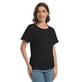 thumbnail image 2 of Womens Short Sleeve Boat Neck Side Shirring Dolman Drape Top, 2 of 6