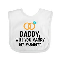 Inktastic Daddy Will You Marry My Mommy with Rings for Proposal Boys or Girls Baby Bib