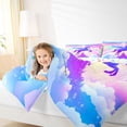 thumbnail image 4 of Erosebridal Cute Unicorn Silhouette 7-Piece Bedding Comforter Set，Girls Unicorn With Wings Print King Bedding Sets For Kids Girls,Reversible, 4 of 7