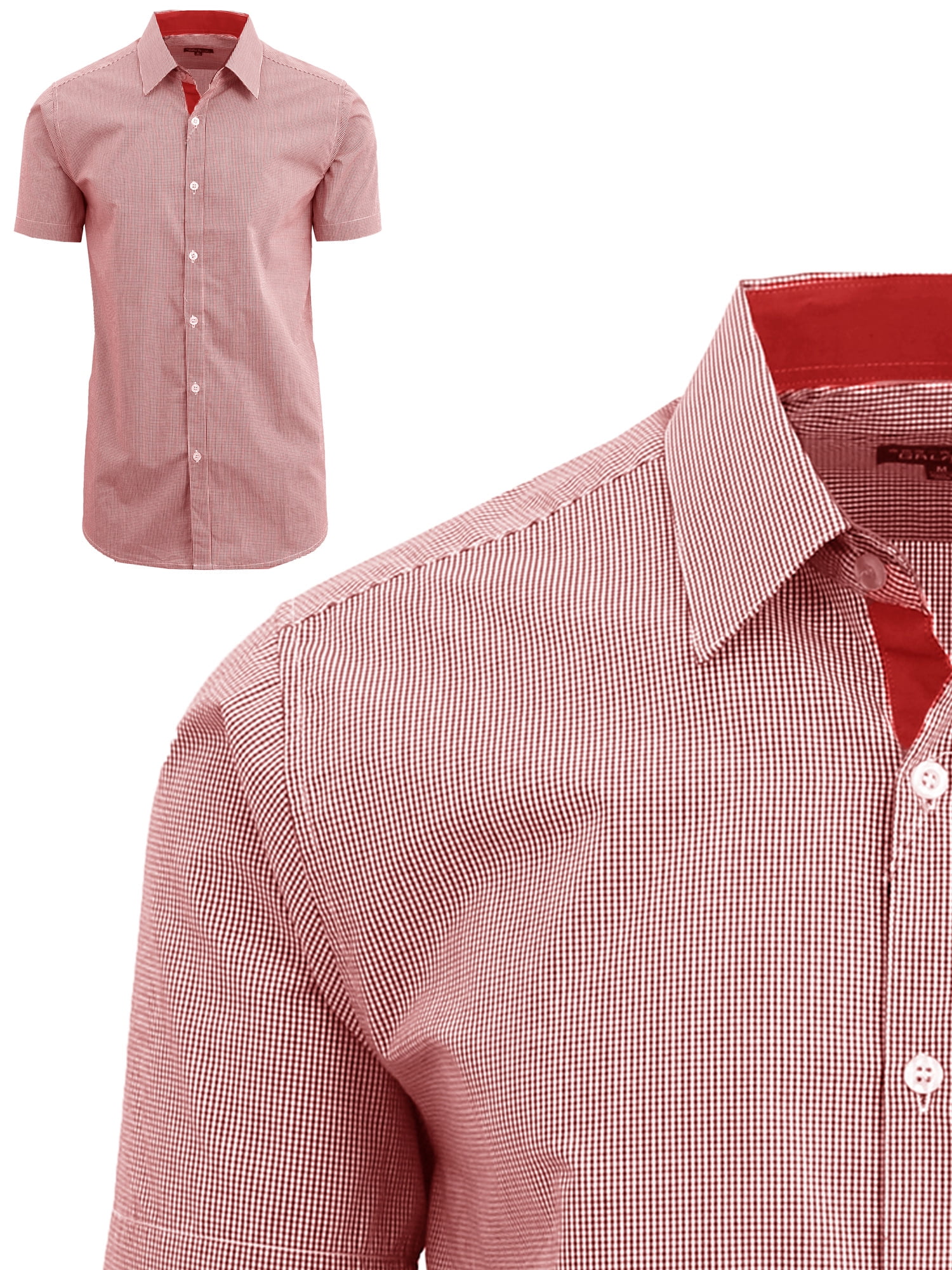 Mens Short Sleeve Slim Fit Dress Shirts