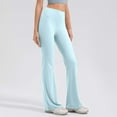 thumbnail image 5 of Pincandy Women's Solid Color High Waist Elastic Waist Yoga Pants, Flared Hem, Casual & Fitness Activities, 5 of 5