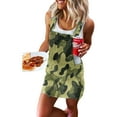 thumbnail image 1 of Women's Casual Denim Bib Overall Dress Adjustable Strap Ripped Short Dress, 1 of 6