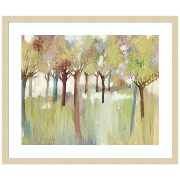 Amanti Art Colourful Forest Wood Framed Wall Art Print