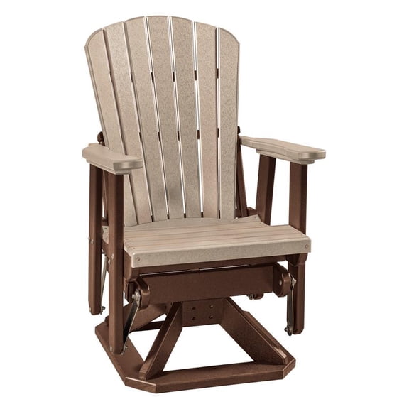 OS Home Model 510WWTB Fan Back Swivel Glider in Weather Wood and Tudor Brown, Patio Furniture