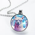 thumbnail image 2 of Alpaca Women's Circular Glass Design Pendant Necklace, 2 of 5