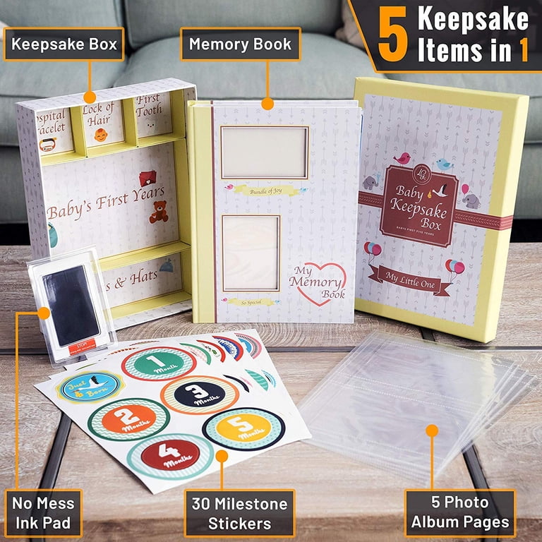 Baby Memory Box Ultimate Baby Keepsake Memory Box - Includes Hand ...