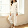 thumbnail image 4 of LEKWK Teen Boys Girls Pajamas Long Sleeve Tops and Elastic Waist Pants Kids Loungewear 2 Piece Outfits Fall Winter Comfy Casual Homewear 4-16Y, 4 of 8