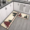 thumbnail image 4 of Kitchen Rug Set of 2 Anti Fatigue Christmas Kitchen Mats for Floor,Merry Christmas Pine Tree Red Rugs for Kitchen Floor for Bathroom,Room Bedroom (47x17+30x17 Inches), 4 of 6