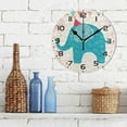 thumbnail image 3 of Dreamtimes Cartoon Elephant Wall Clock, 10 Inch Silent Non Ticking Round Clock Oil Painting Clock Easy to Read Clock for Living Room Bedroom Bathroom Home Decor, 3 of 7