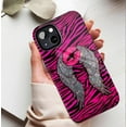 thumbnail image 5 of Edgy Zebra Print Wings Lips Phone Case for Trendy Girls & Party Lovers, Sparkling Rhinestone & Durable Design, Compatible with iPhone 11/12/13/14/15/16 (Pro Max/Plus), 5 of 9