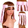 thumbnail image 2 of Rizadores de pelo sin calor para cabello largo, diadema de seda para rizar durante la noche con pinza, rulos de espuma rosa., 2 of 5