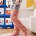 thumbnail image 4 of DHFJKG Winter Fluffy Thigh High Socks For Women Fuzzy Leg Cover Solid Color Home Over Knee Slouch Socks Leg Warmers Soft Stockings, 4 of 5