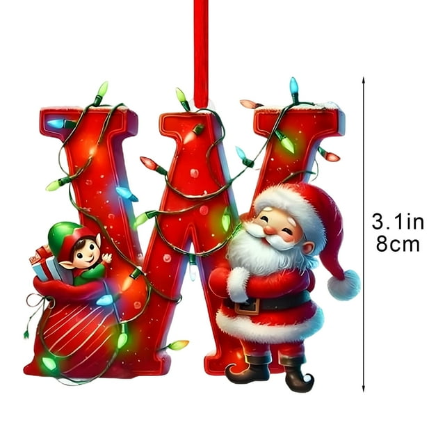 Decoraciones de Árbol de Navidad 26 Letra Colgante Regalo Decorativo Familia Colgantes de Fiesta de Navidad