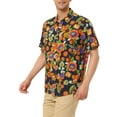 thumbnail image 4 of Lars Amadeus Men's Printed Button Down Short Sleeves Hawaiian Color Block Shirts, 4 of 6