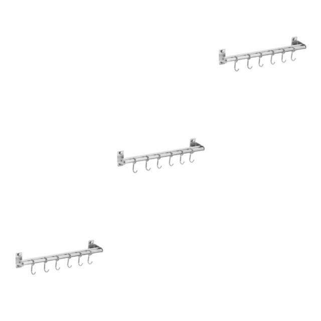 Baohd Silver Space-Saving Rack For Kitchen Utensils Organized And Efficient Rust-resistant Racks Double pole+40cm+6 3Set