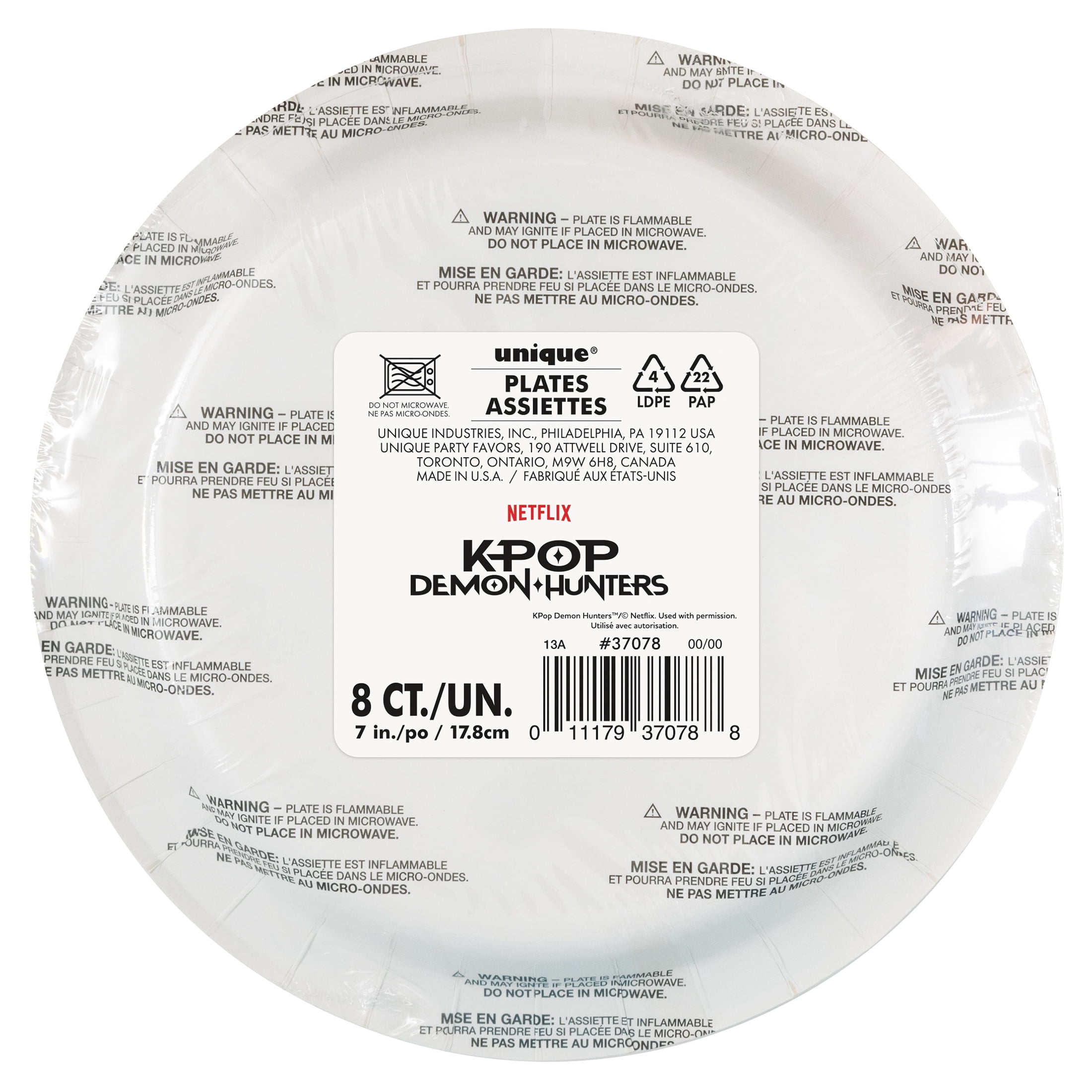 KPop Demon Hunters 8 Count 6.75IN Multicolor Dessert Paper Plates